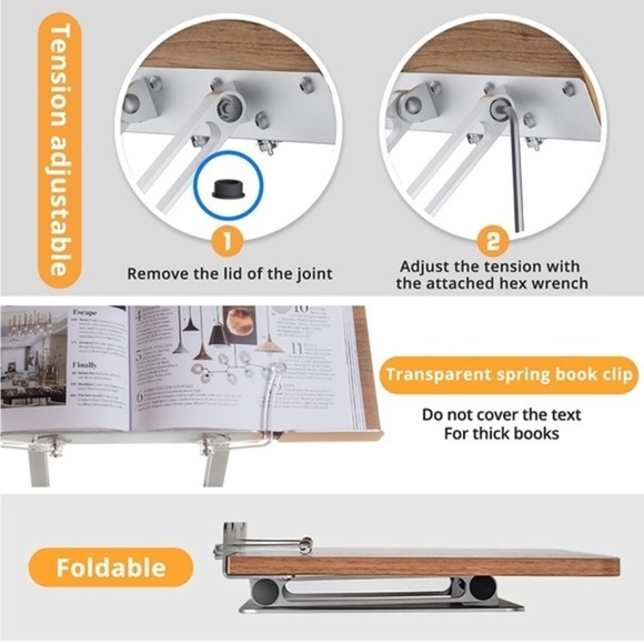 Multifunctional Book Stand Reading Book Holder Display Stand for 17" laptop +etc - Picture 9 of 16
